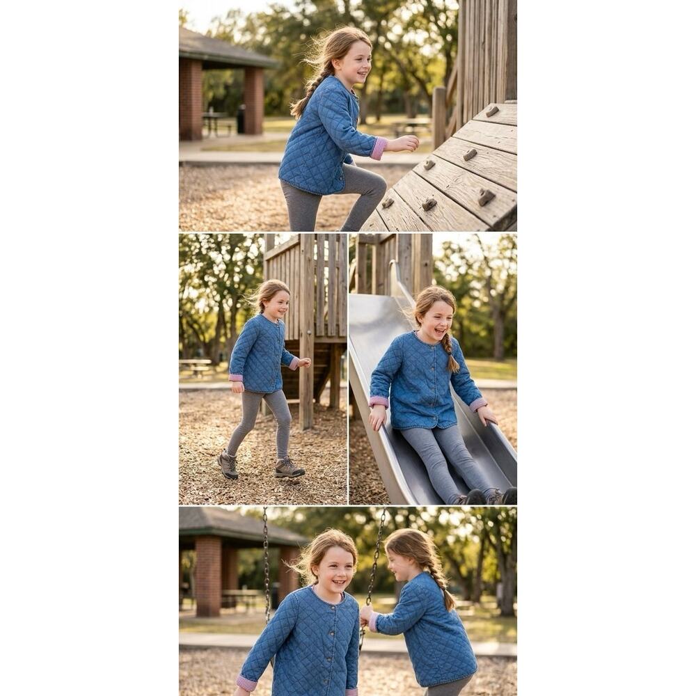 NWT❤️Carter’s Kid Quilted Denim Coat sz10